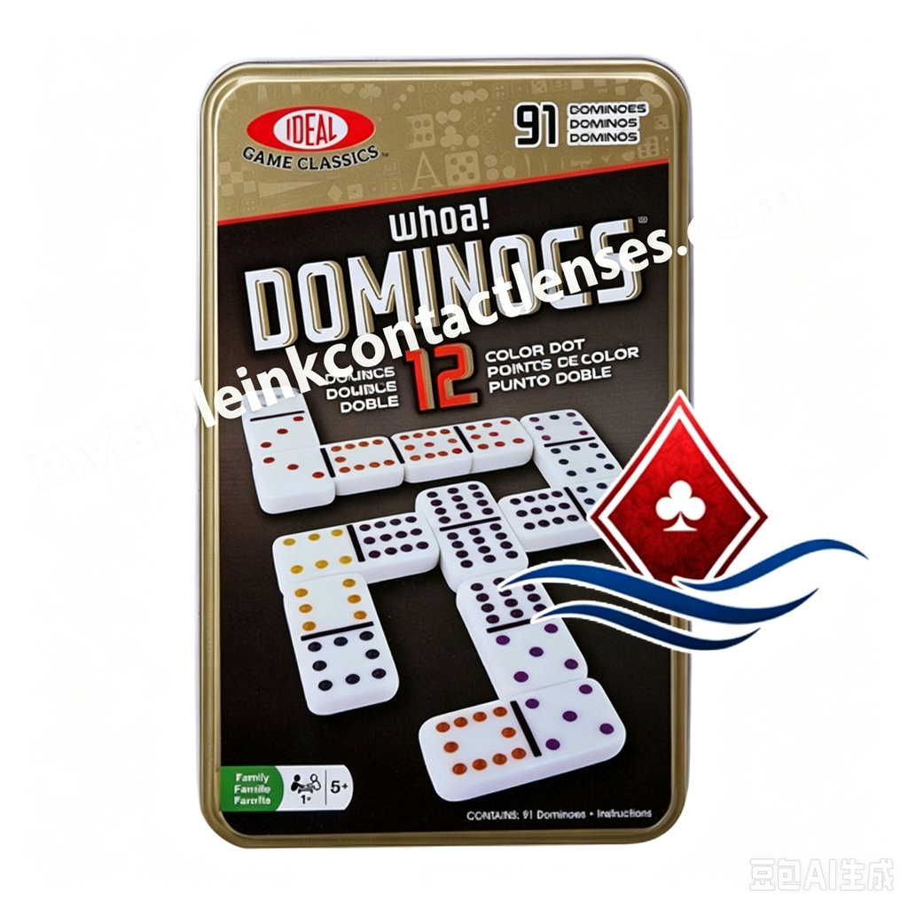 Dominoes Marked with Invisible Ink for Infrared Contact Lenses